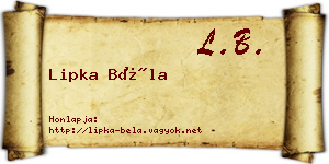 Lipka Béla névjegykártya