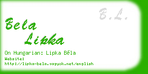 bela lipka business card